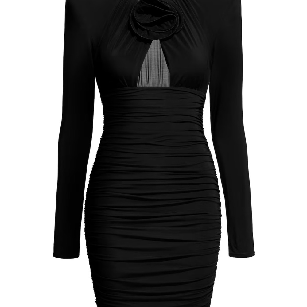 Magda Butrym Black Puff Sleeve Bodycon Dress